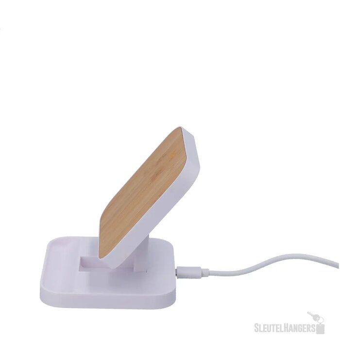 Rabso Draadloze Oplader Met Telefoon Houder Wit