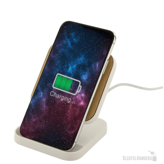 Rabso Draadloze Oplader Met Telefoon Houder Wit