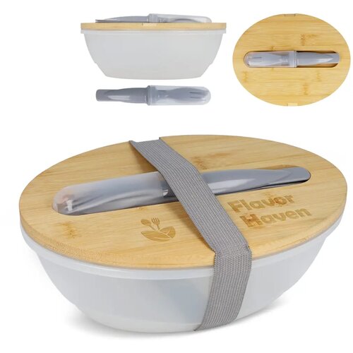Lunchbox R-PP & bamboe met bestek - 1L