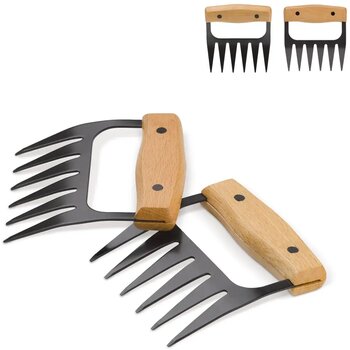 Metalen vleesklauwen hout