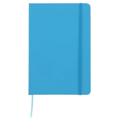 Notitieboek A5 PU met puntraster pagina's lichtblauw