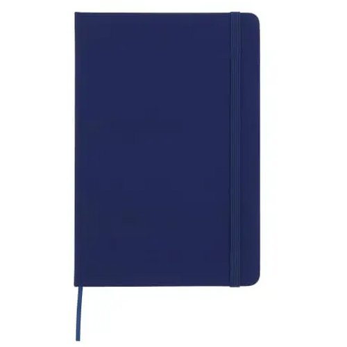 Notitieboek A5 PU met puntraster pagina's donkerblauw