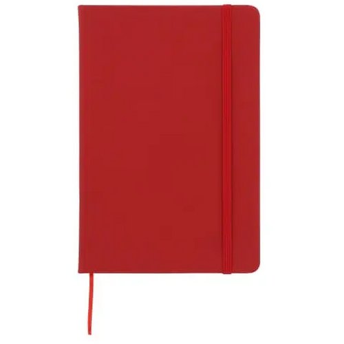 Notitieboek A5 PU met puntraster pagina's rood