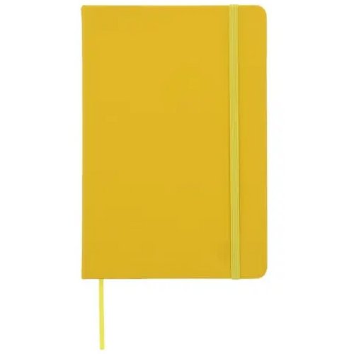 Notitieboek A5 PU met puntraster pagina's geel