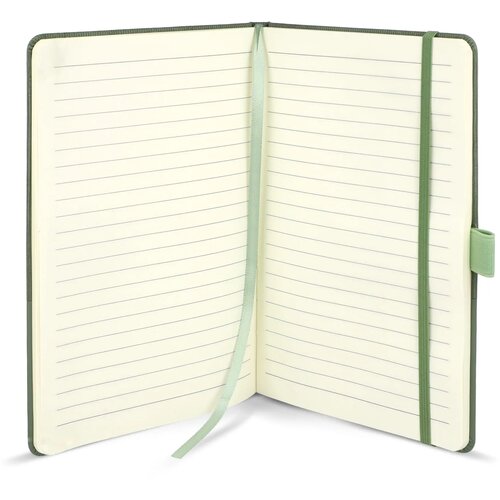 Notitieboek Thermo-leder A5 donker bruin / groen