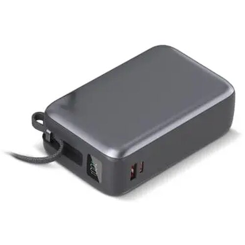 Nova Laptop 65W Powerbank met ingebouwde USB-C kabel 30000 mAh donker grijs