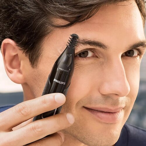NT5650|Philips Neus-, oor-, wenkbrauwen detailtrimmer met 5 accessoires zwart