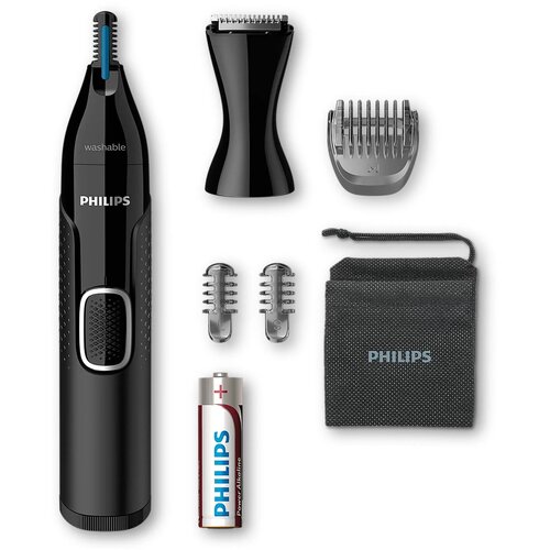 NT5650|Philips Neus-, oor-, wenkbrauwen detailtrimmer met 5 accessoires zwart