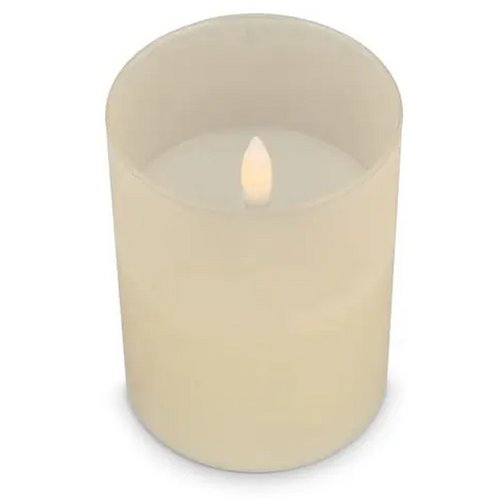 Nyelle oplaadbare LED Wax kaars in glas beige