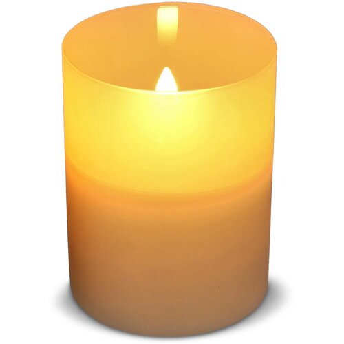 Nyelle oplaadbare LED Wax kaars in glas beige