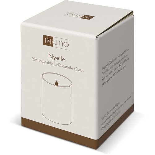 Nyelle oplaadbare LED Wax kaars in glas beige