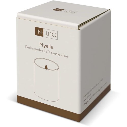 Nyelle oplaadbare LED Wax kaars in glas beige