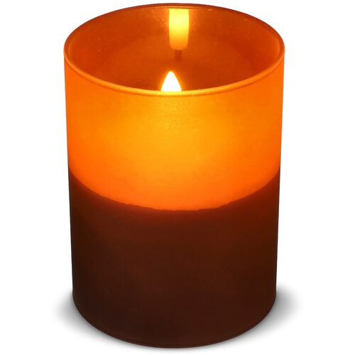 Nyelle oplaadbare LED Wax kaars in glas bruin
