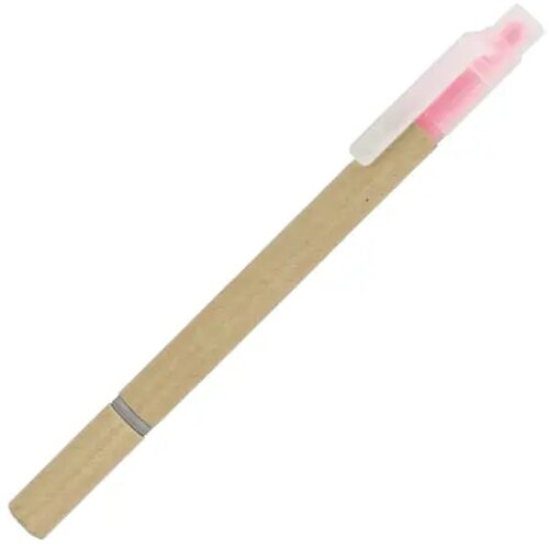 Papieren tekstmarker balpen roze