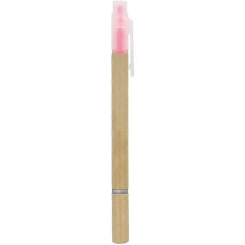 Papieren tekstmarker balpen roze