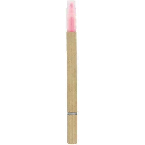 Papieren tekstmarker balpen roze