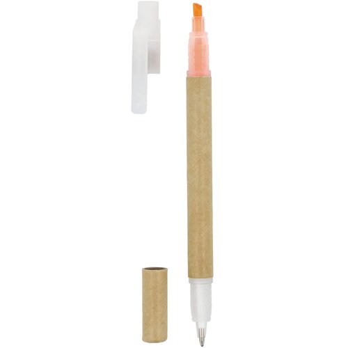 Papieren tekstmarker balpen oranje