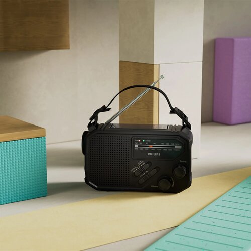 Philips TAR1609 Noodradio met Analoge FM/AM-tuner en Zaklamp zwart