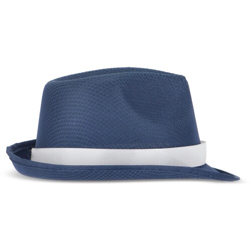 Polyester hoed met band donkerblauw