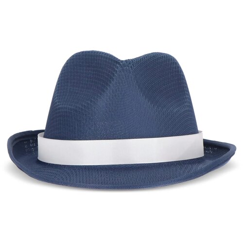 Polyester hoed met band donkerblauw