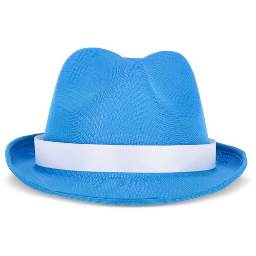 Polyester hoed met band blauw