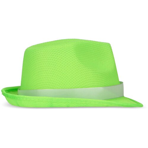 Polyester hoed met band lichtgroen