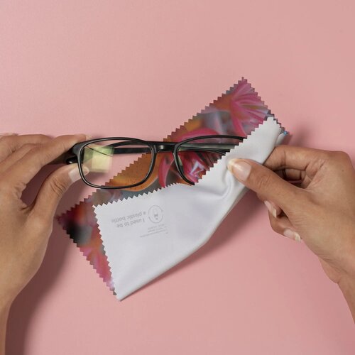 R-PET microvezel reinigingsdoek 15 x 15cm sublimatie wit