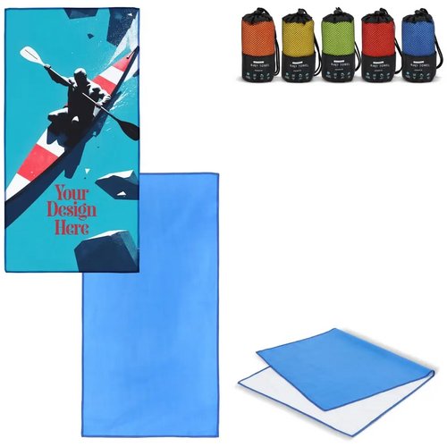 R-PET sneldrogende sport handdoek met etui