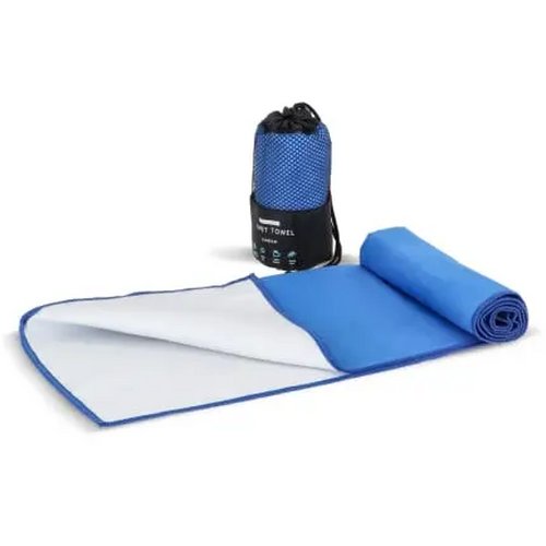 R-PET sneldrogende sport handdoek 40x80cm met etui (200g/m²) sublimatie blauw