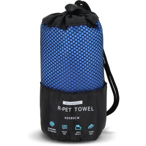 R-PET sneldrogende sport handdoek 40x80cm met etui (200g/m²) sublimatie blauw