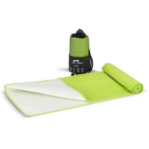 R-PET sneldrogende sport handdoek 40x80cm met etui (200g/m²) sublimatie lichtgroen