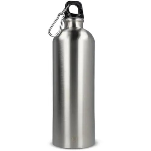R-SS enkelwandige fles met karabijnhaak 750ml zilver