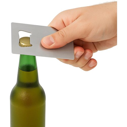 RVS flesopener in creditcardformaat zilver