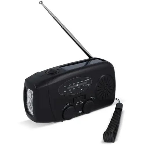 SafeSound Noodradio met Zonne-energie en Opwindbaar zwart