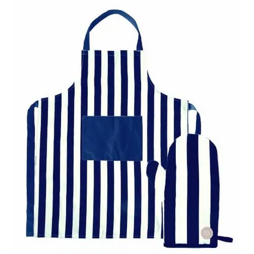 Sagaform Aron schort &amp; BBQ handschoen set wit / blauw