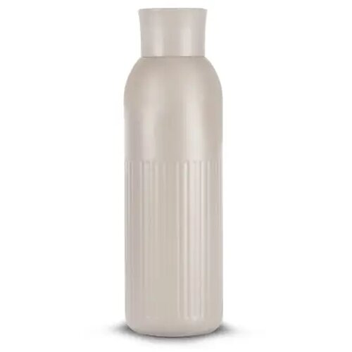 Sagaform Tekla Push stalen fles met druk dop Beige