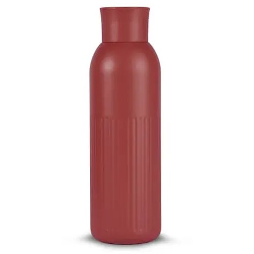 Sagaform Tekla Push stalen fles met druk dop Rood