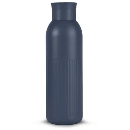 Sagaform Tekla Push stalen fles met druk dop Blauw