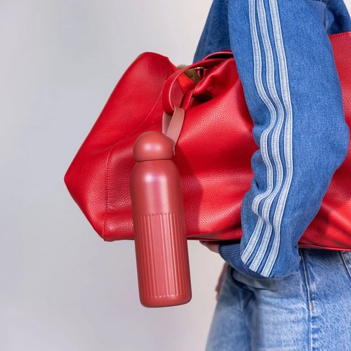 Sagaform Tekla gerecycled stalen fles Rood
