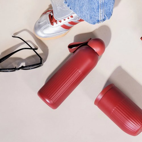 Sagaform Tekla gerecycled stalen fles Rood