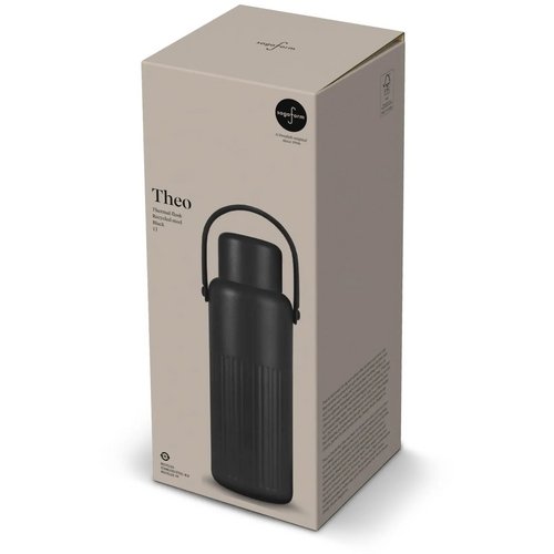 Sagaform Theo gerecycled thermosfles Zwart 1000 ml