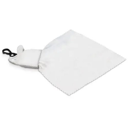 Sleutelhanger met Microvezel schoonmaakdoekje antibacterieel wit/transparant