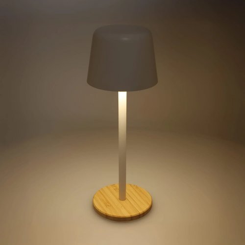 Solis Dimbare Tafellamp met Bamboe basis wit