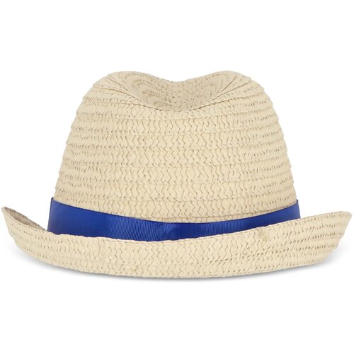 Strohoed met gekleurde band donkerblauw