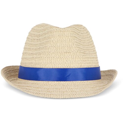 Strohoed met gekleurde band donkerblauw
