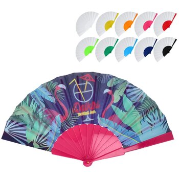 Waaier plastic &amp; polyester roze