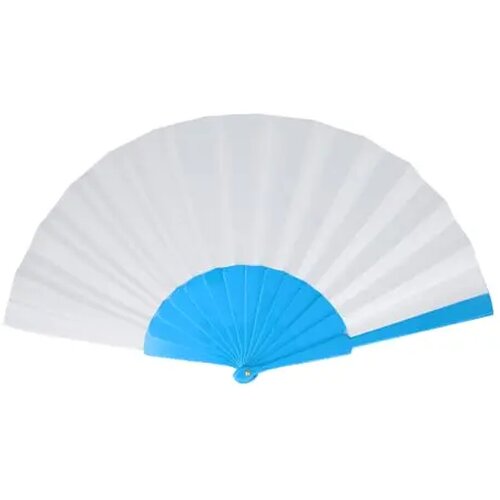 Waaier plastic &amp; polyester lichtblauw