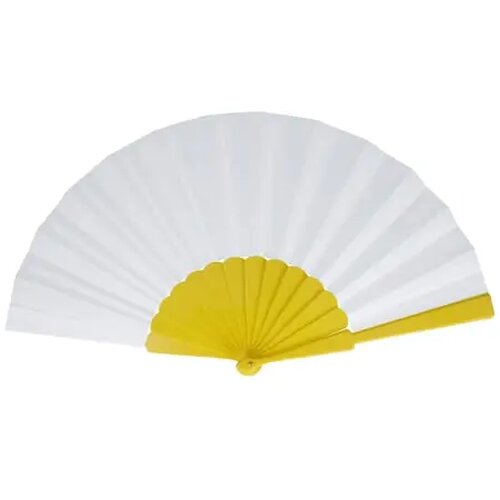 Waaier plastic &amp; polyester geel