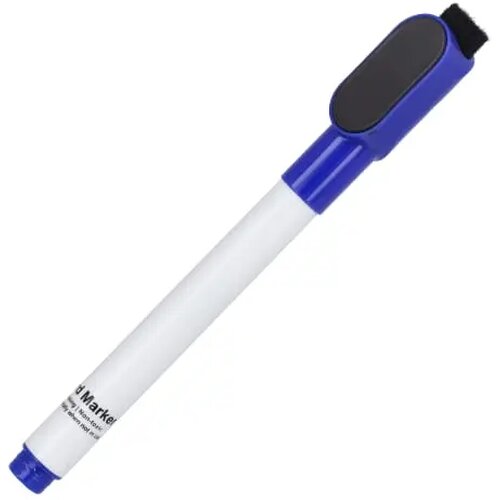 Whiteboardmarker met magneet en wisser blauw