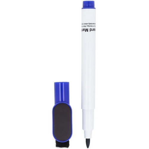 Whiteboardmarker met magneet en wisser blauw